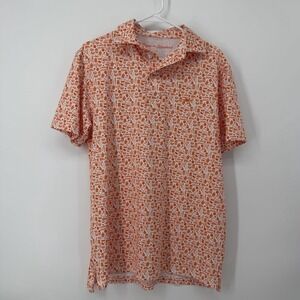 Texas Standard Polo Shirt Mens Medium Whataburger Western Cowboy Orange White